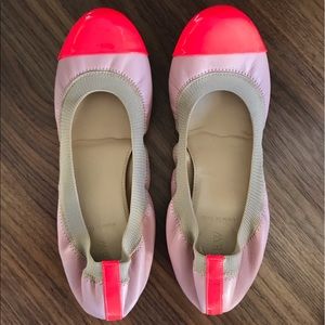 J. Crew pink Mila cap toe leather flat - Like new